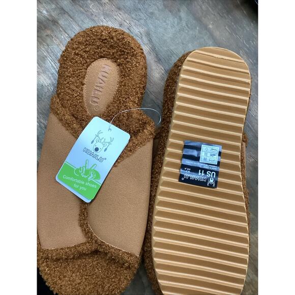Kuailu Women’s Warm Slippers Brown Size 11 - Picture 4 of 5